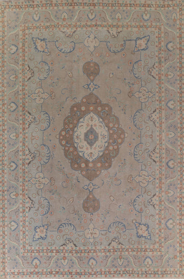 Vintage Floral Tabriz Persian Area Rug 10x13