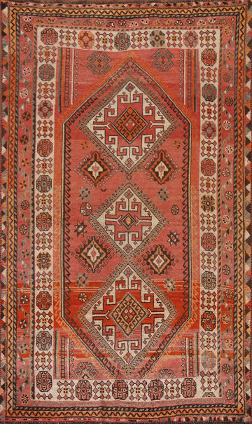Vintage Tribal Qashqai Persian Area Rug 5x8