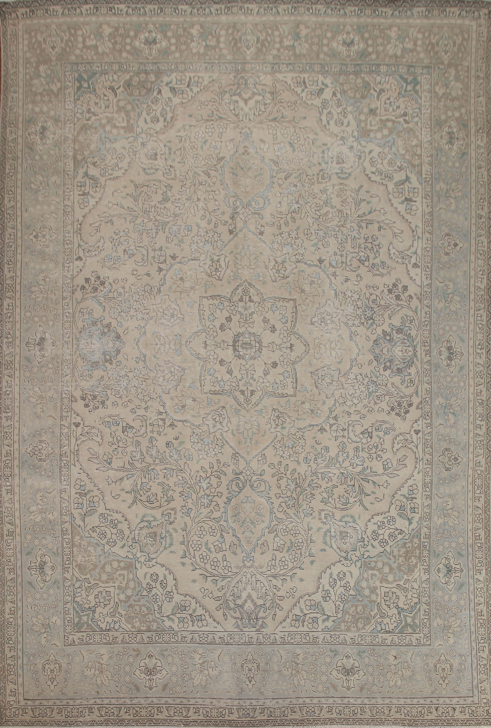 Distressed Wool Tabriz Persian Area Rug 10x13