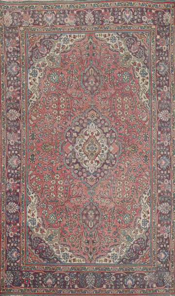 Pink Floral Tabriz Persian Area Rug 6x10