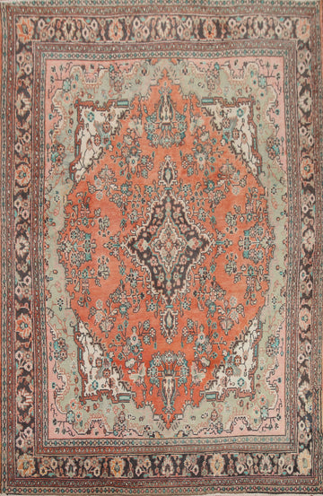 Vintage Wool Hamedan Persian Area Rug 7x10