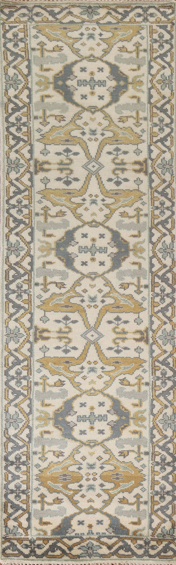 All-Over Oushak Wool Runner Rug 3x10