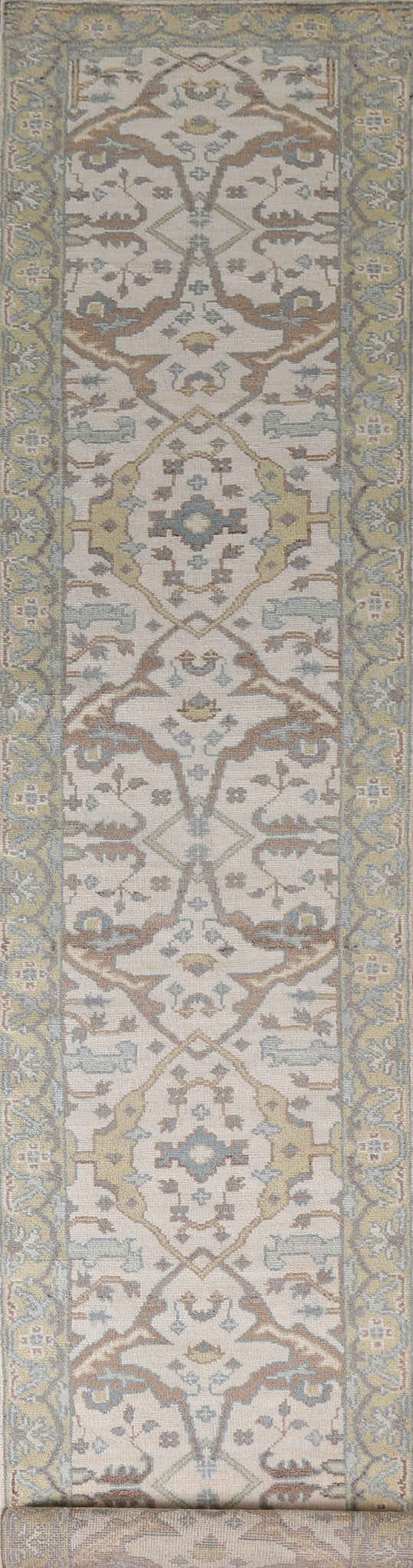Ivory Wool Oushak Oriental Runner Rug 3x16