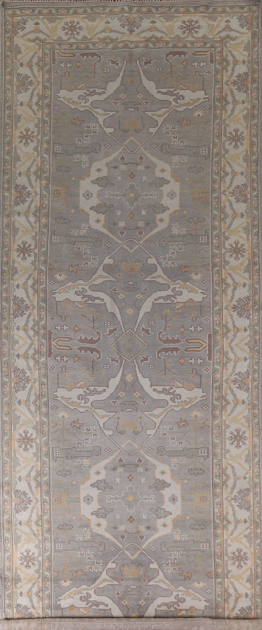 All-Over Gray Oushak Oriental Runner Rug 6x18