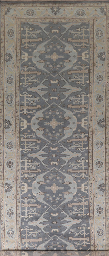 Gray Wool Oushak Oriental Runner Rug 6x17