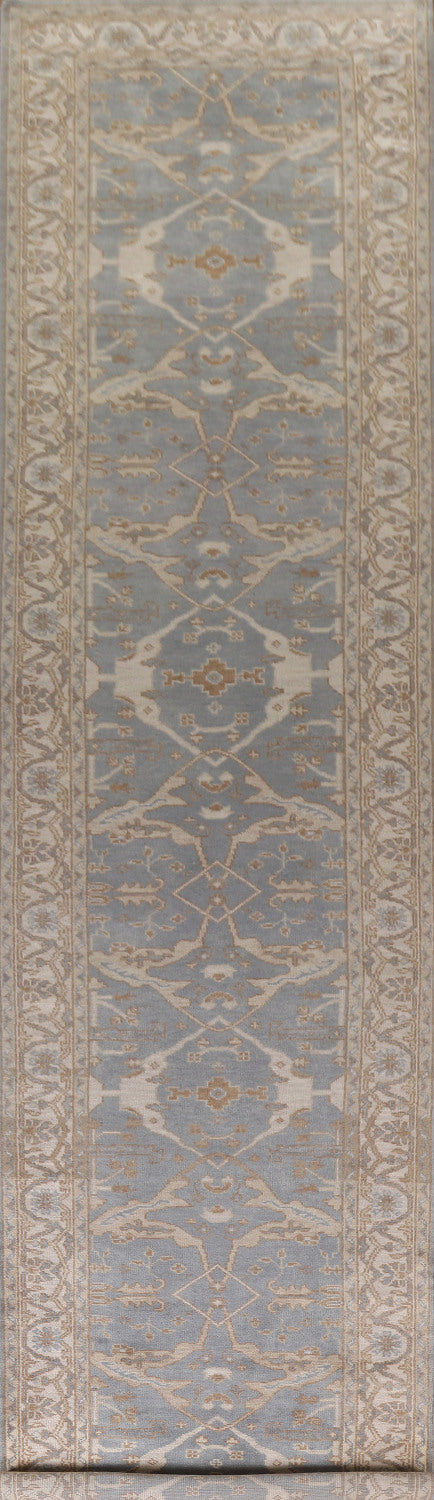Gray Wool Oushak Oriental Runner Rug 4x22