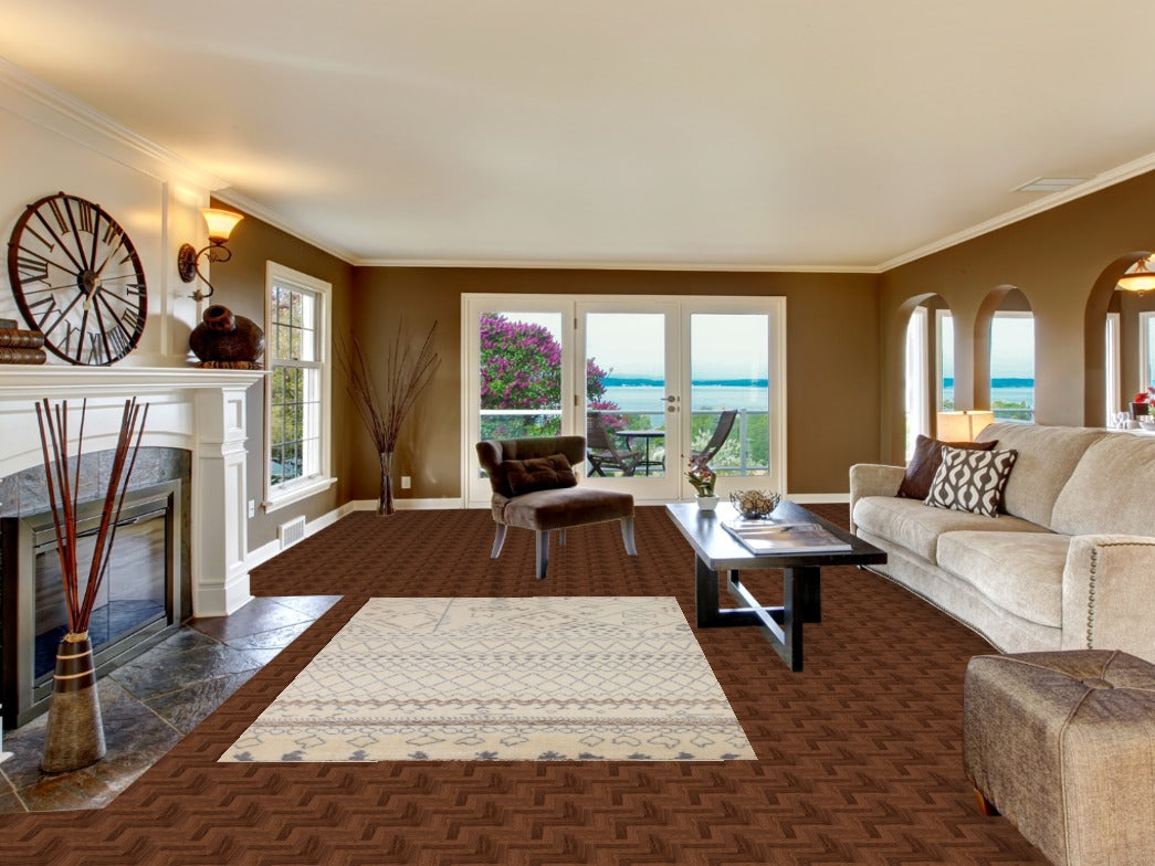 Earth Tone Moroccan Indian Area Rug 5x8
