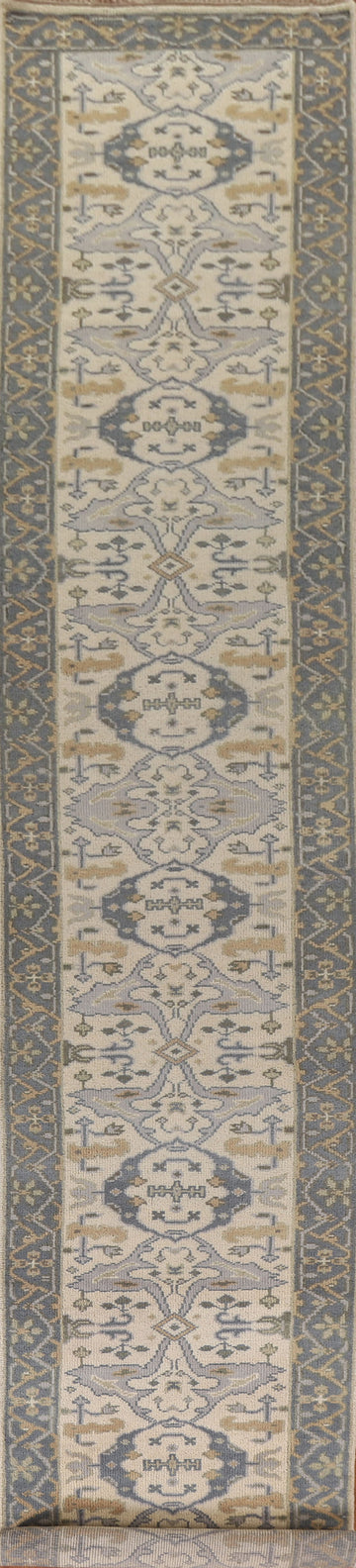Ivory Oushak Oriental Runner Rug 3x20