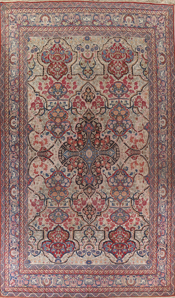 Pre-1900 Antique Yazd Vegetable Dye Persian Rug 11x18
