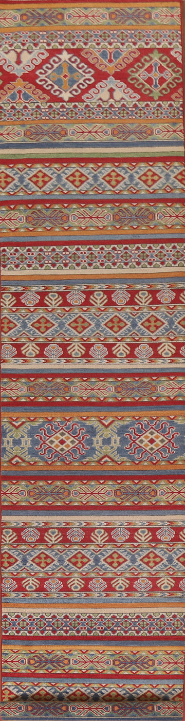 All-Over Kazak Oriental Runner Rug 3x16
