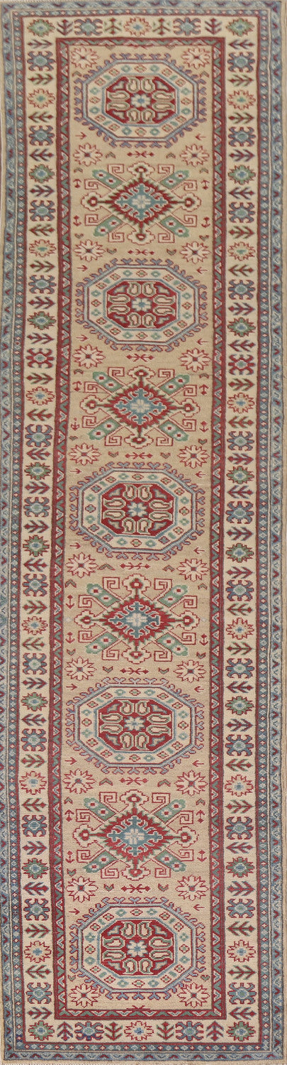 Handmade Kazak Oriental Runner Rug 3x13