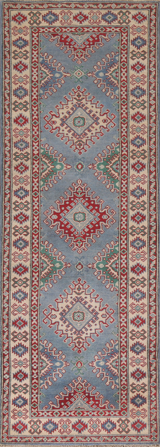 Blue Kazak South Western Runner Rug 3x9
