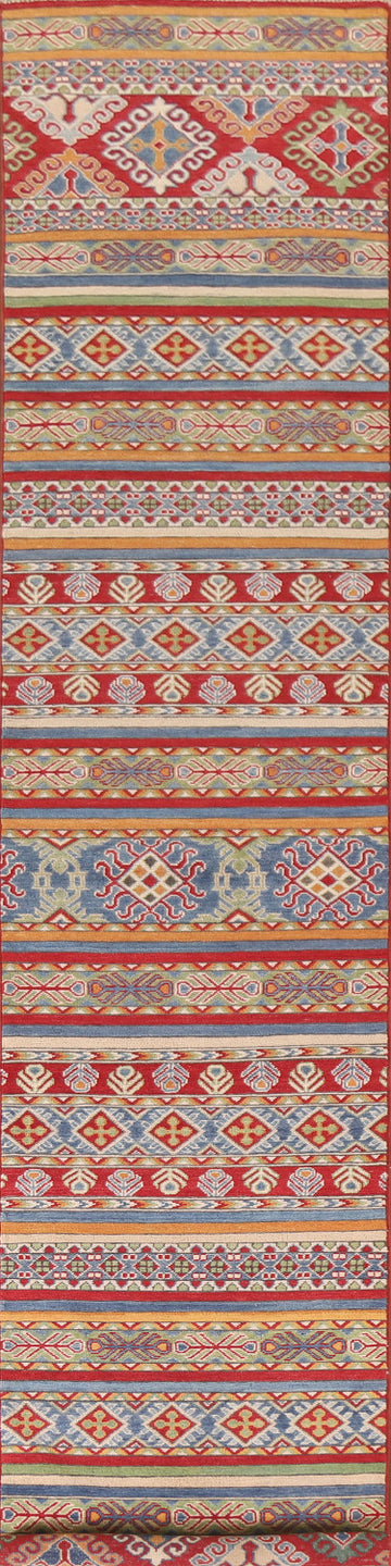 South Western Kazak Wool Runner Rug 3x14