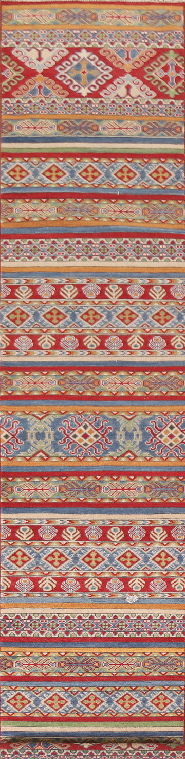 All-Over Kazak Oriental Runner Rug 3x14
