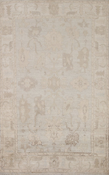 Vegetable Dye Oushak Turkish Area Rug 4x6