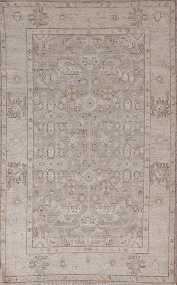 Vegetable Dye Oushak Turkish Area Rug 4x7