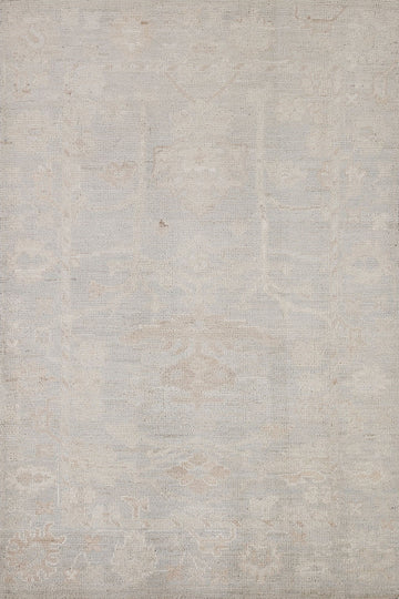 Muted Green Oushak Turkish Vegetable Dye Rug 3x5