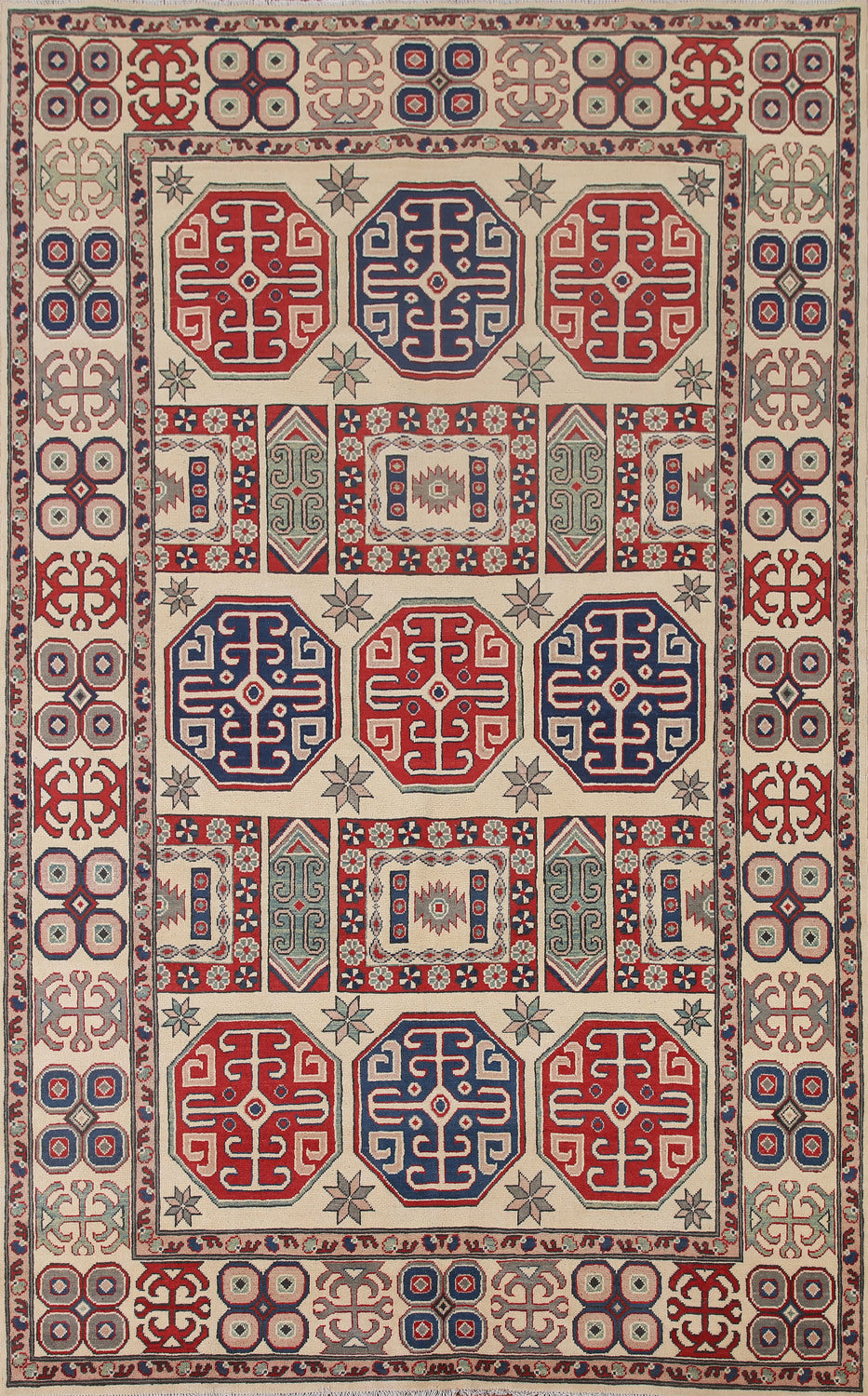South Western Kazak All-Over Area Rug 7x10