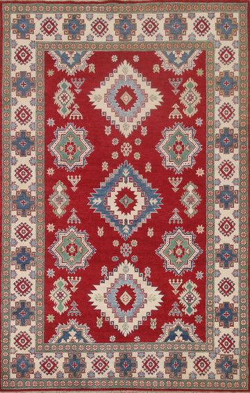 Red Wool Kazak South Western Area Rug 7x10