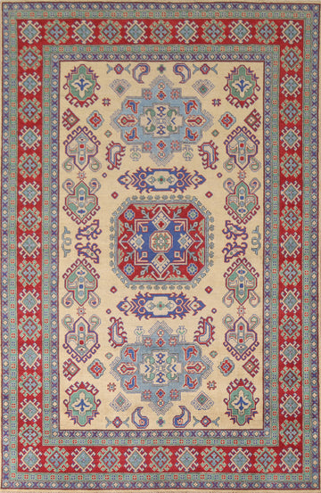 Geometric Kazak Oriental Area Rug 7x10