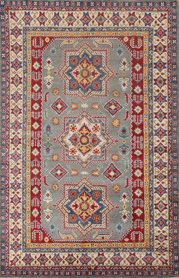 Geometric Kazak Oriental Area Rug 7x10