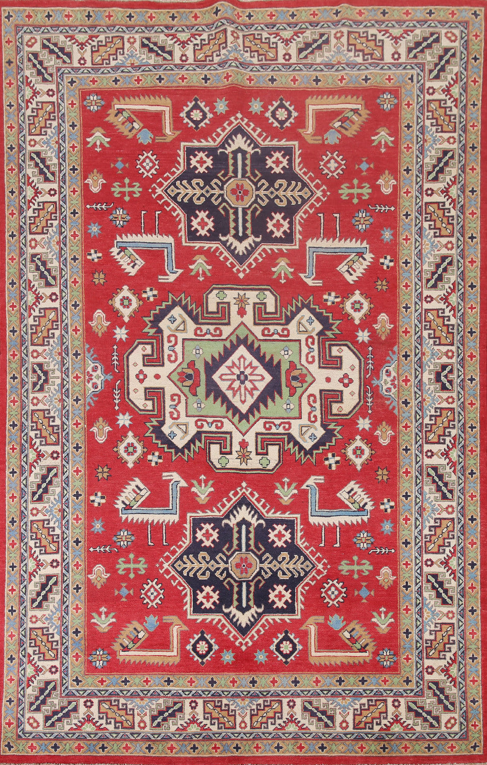 Geometric Kazak South Western Area Rug 6x10
