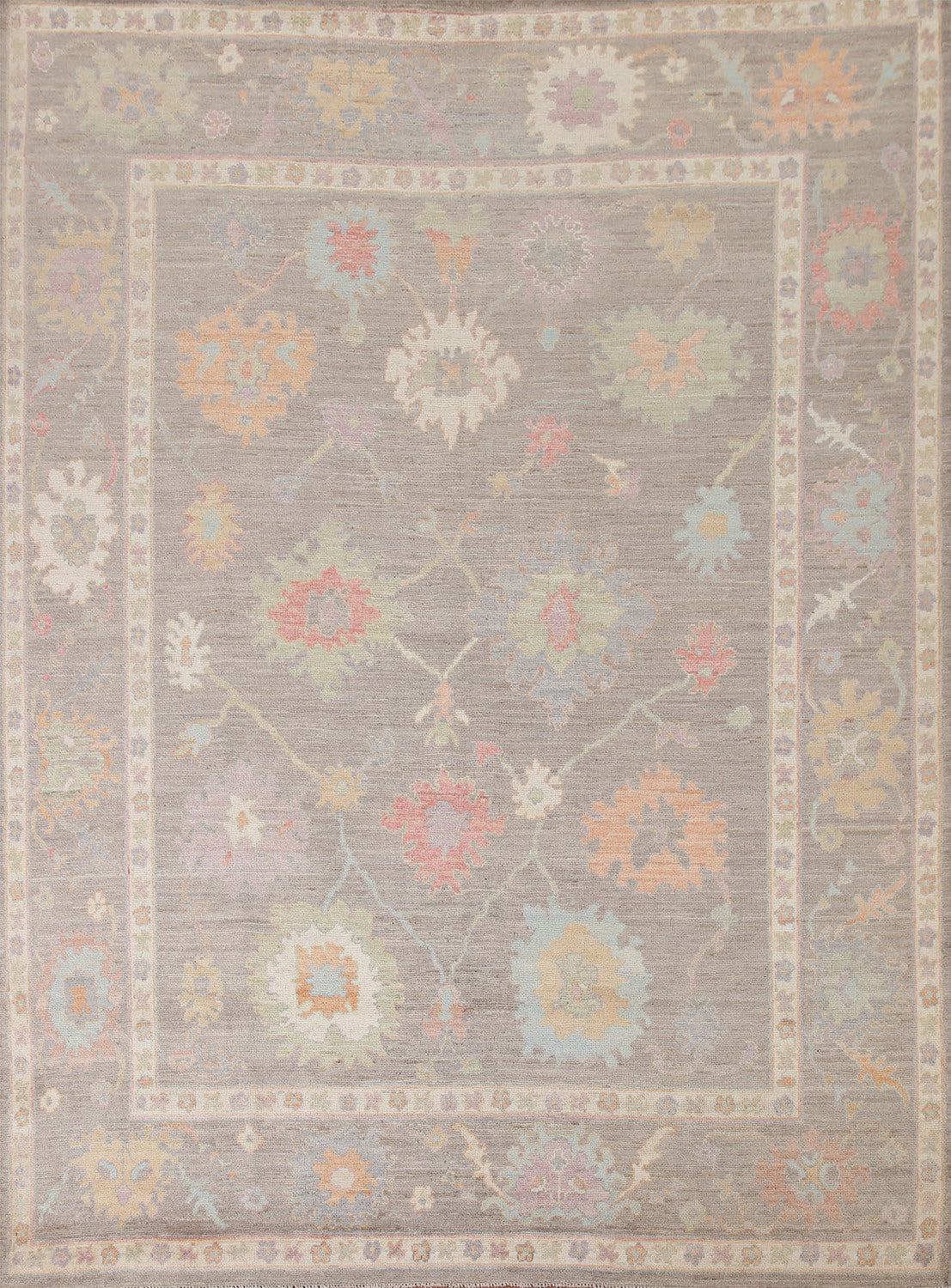 Floral Oushak Vegetable Dye Area Rug 8x10