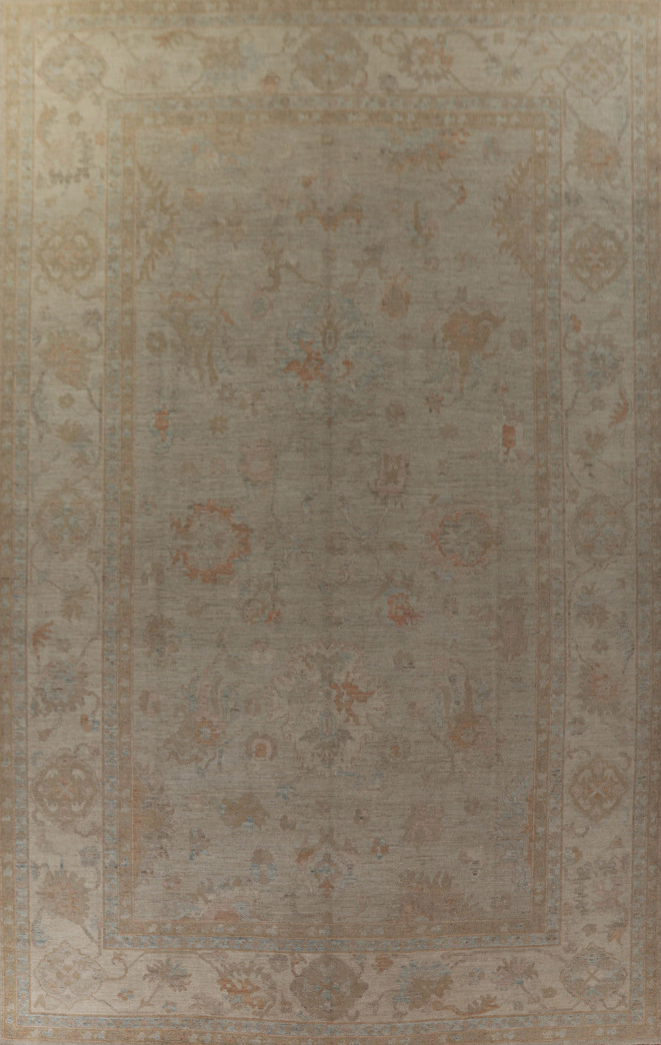 Vegetable Dye Oushak Turkish Large Rug 12x18