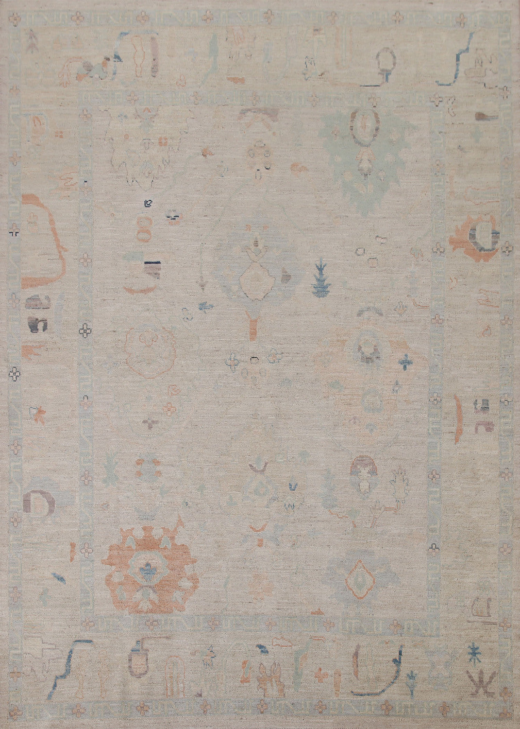 Oushak Vegetable Dye Area Rug 8x10