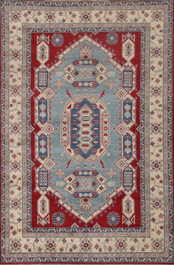 Geometric Kazak Oriental Area Rug 7x10