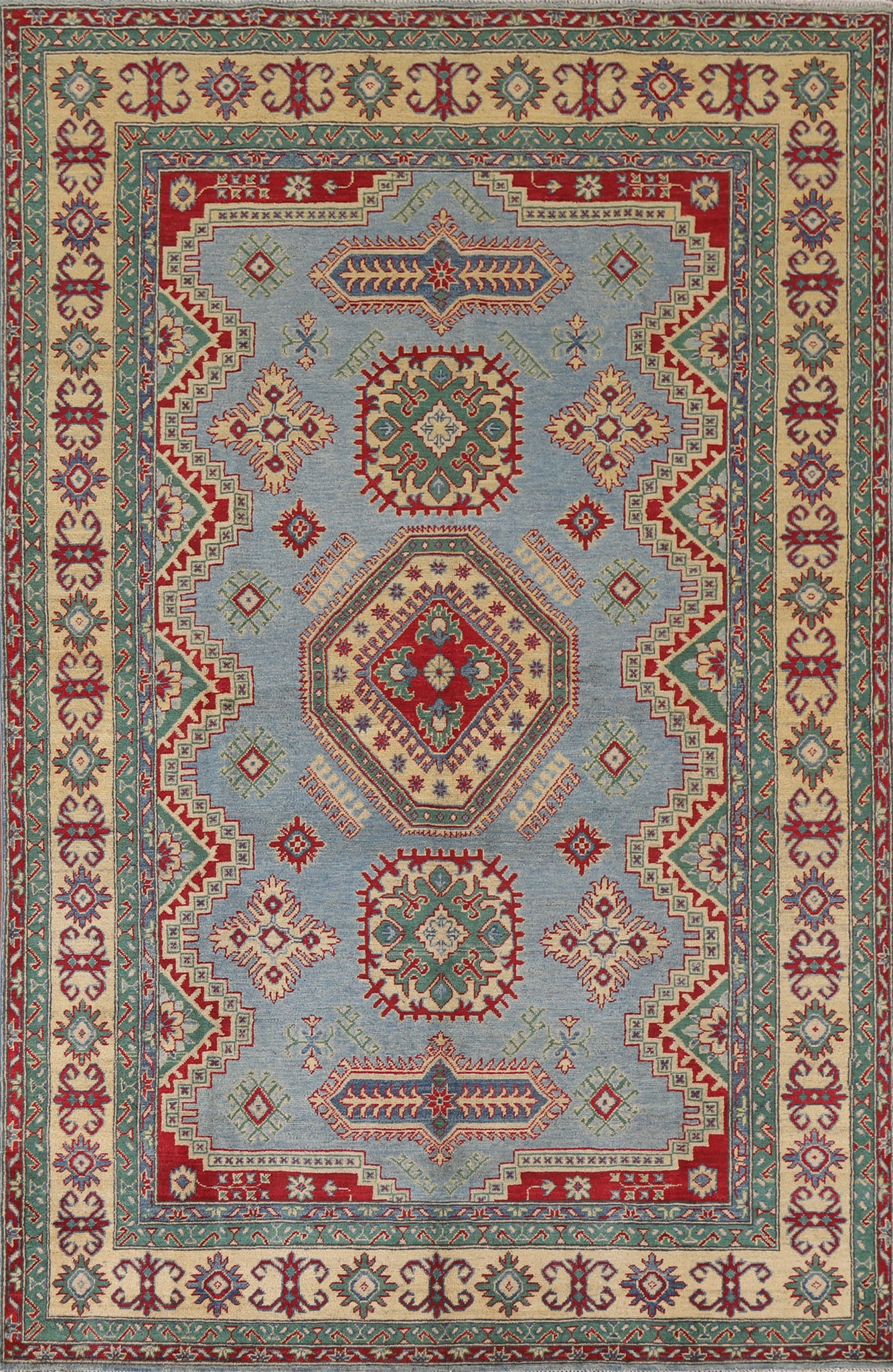 Light Blue Kazak Oriental Area Rug 7x10