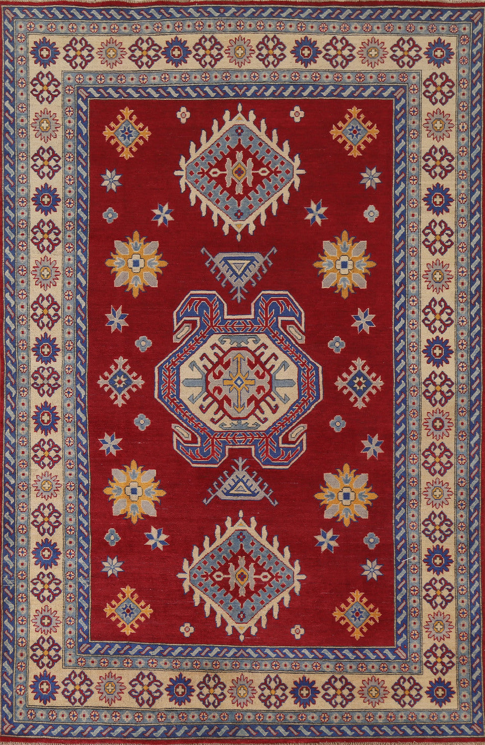 South Western Kazak Red Wool Area Rug 7x10