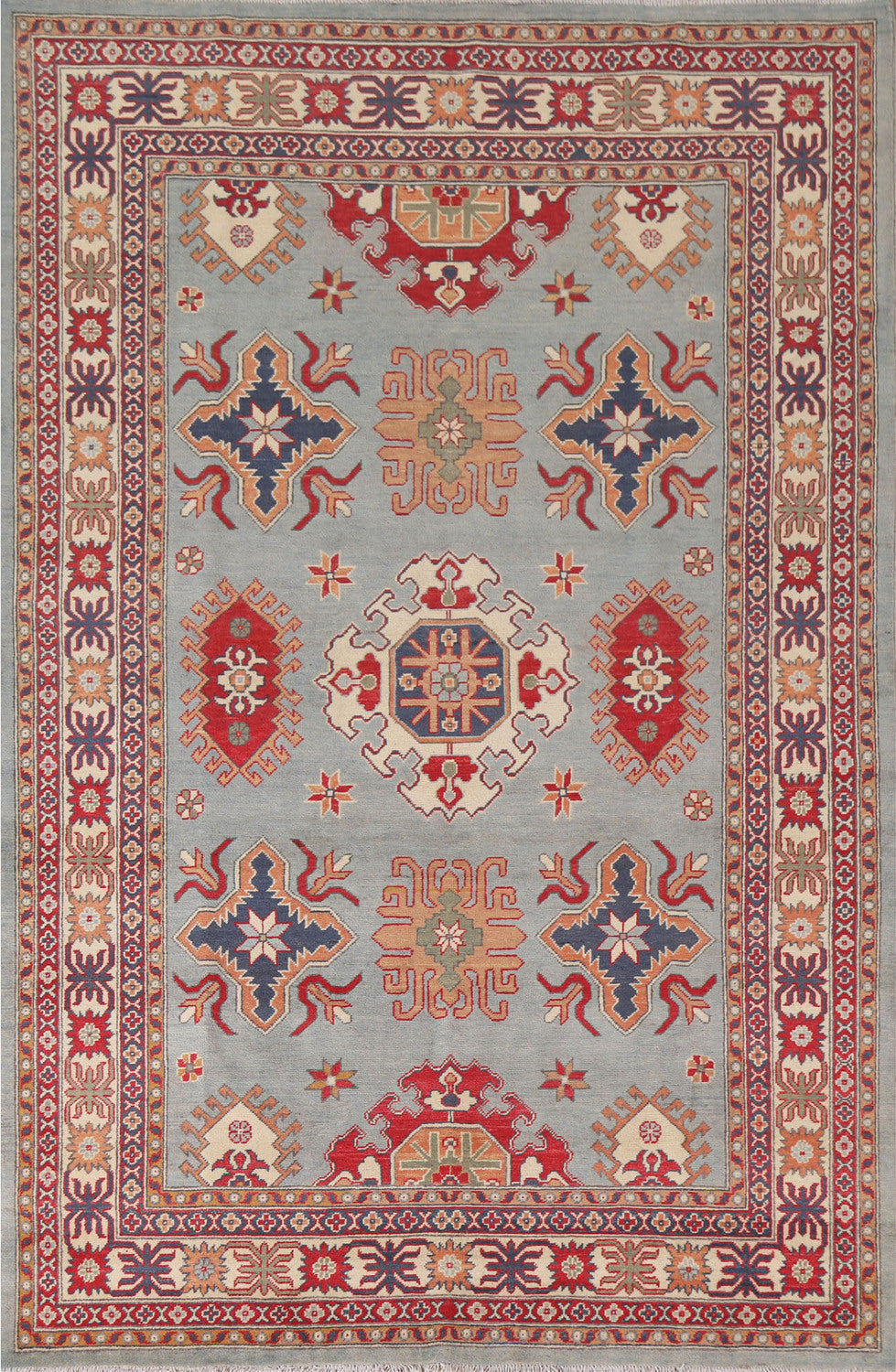 Geometric Kazak Oriental Area Rug 6x9