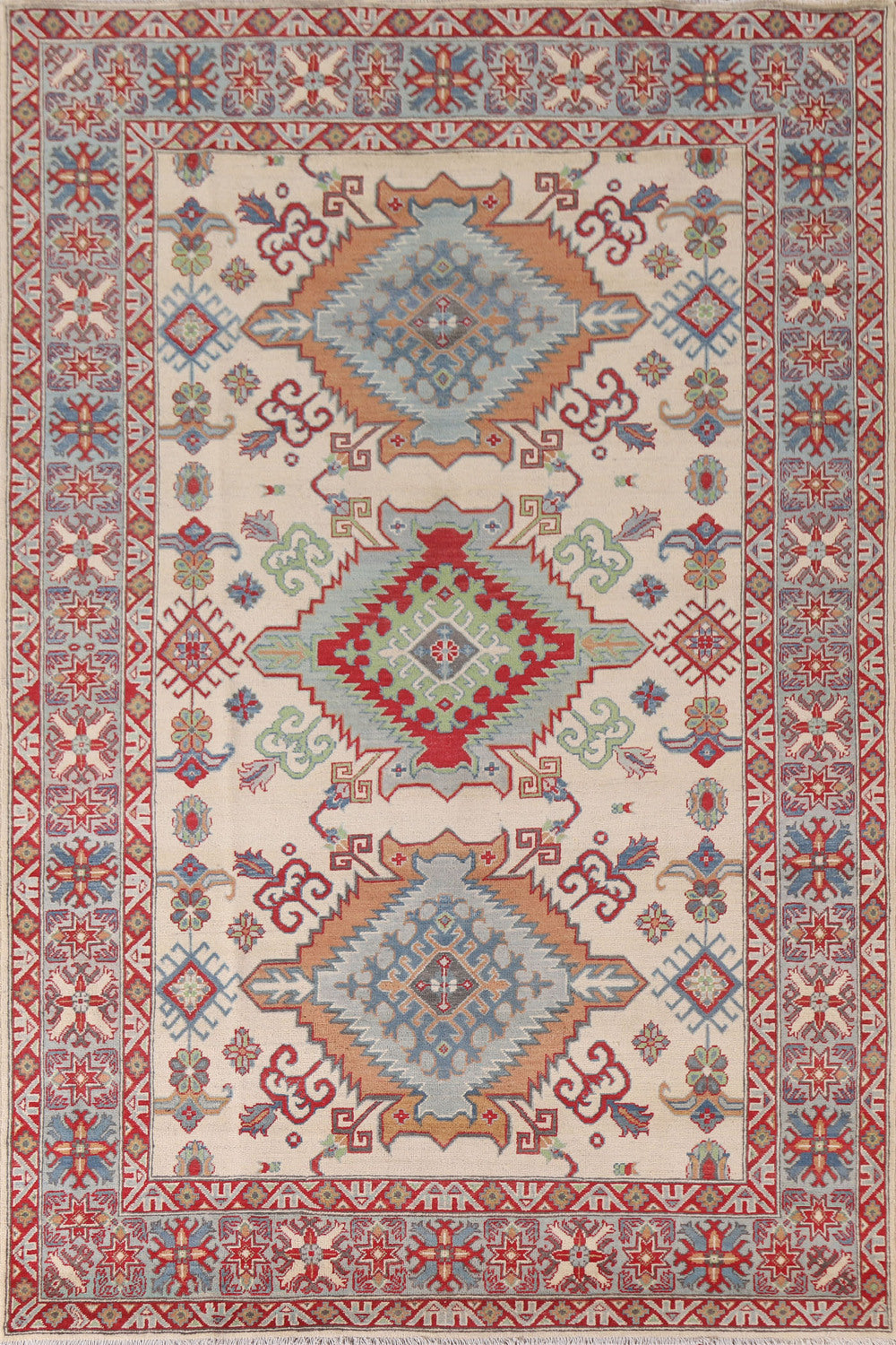 Geometric Kazak Oriental Area Rug 7x10