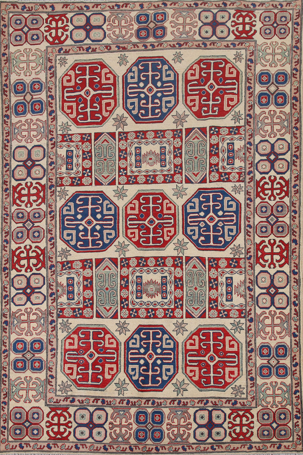 South Western Kazak Oriental Area Rug 6x9
