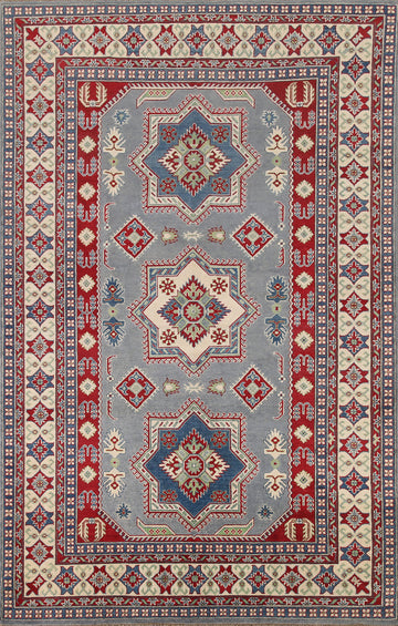 Geometric Kazak Oriental Area Rug 7x10