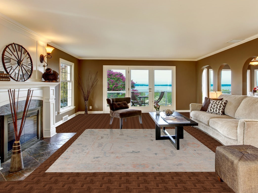 Earth Tone Oushak Vegetable Dye Wool Area Rug 8x10