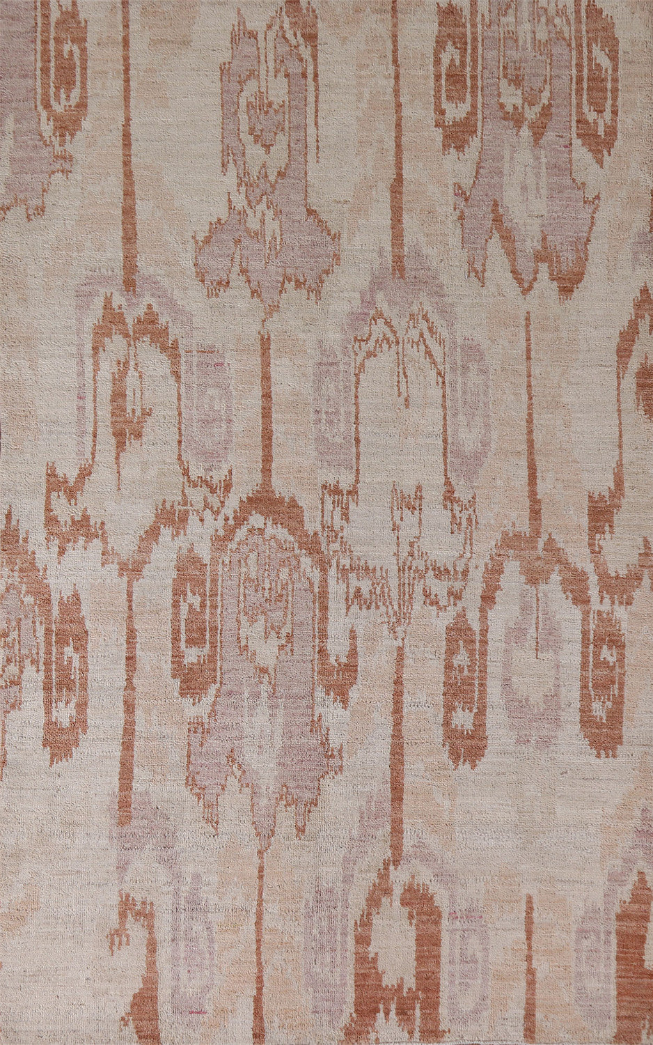 Abstract Oushak Vegetable Dye Wool Area Rug 5x8
