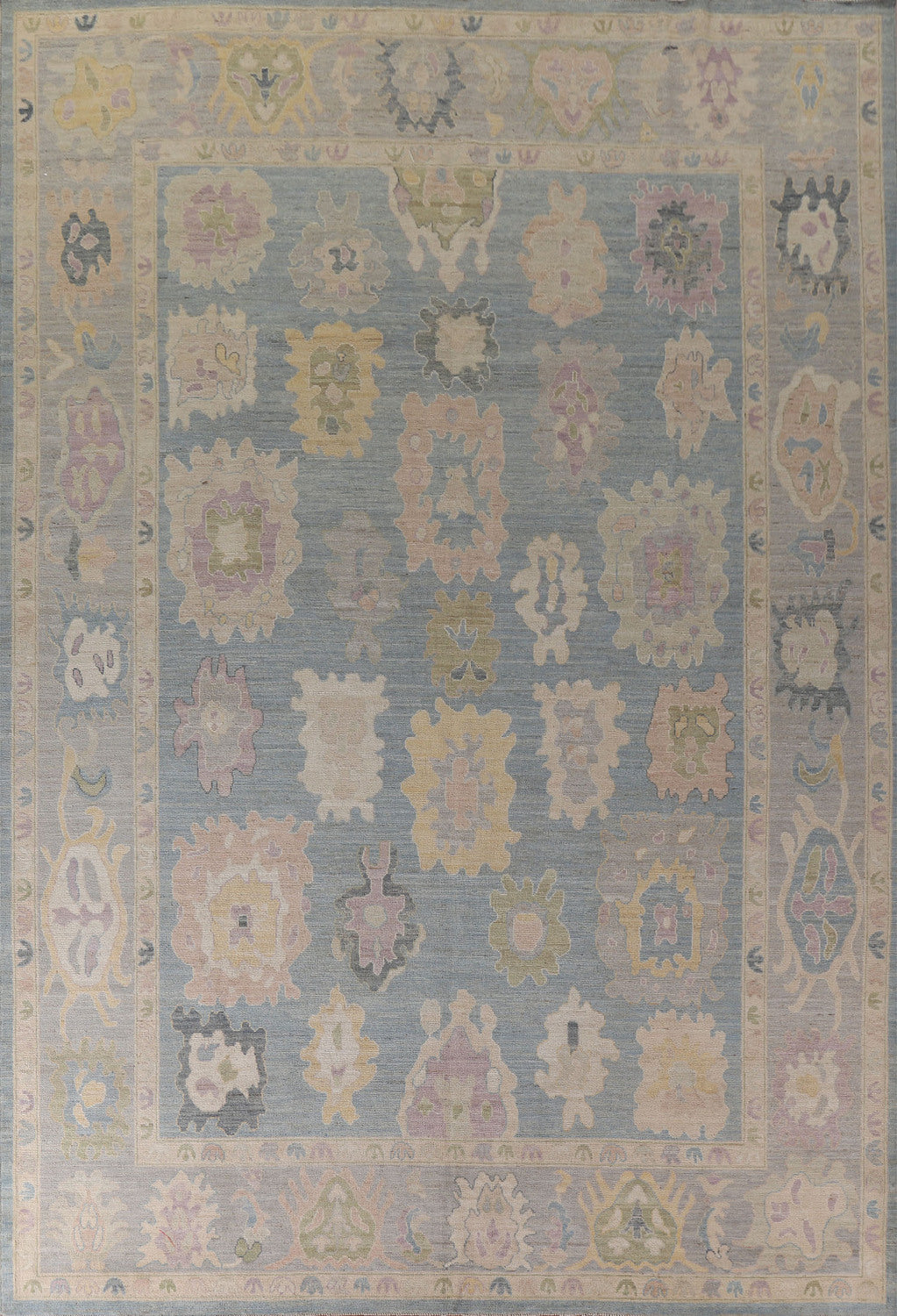 Vegetable Dye Oushak Turkish Large Rug 11x14