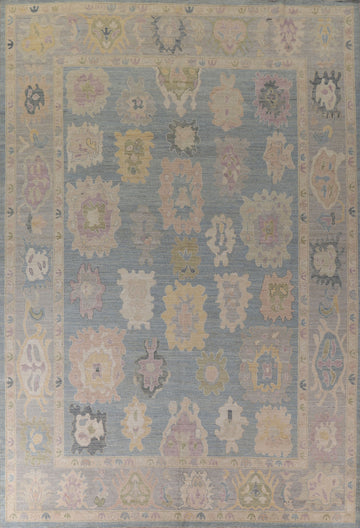 Vegetable Dye Oushak Turkish Large Rug 11x14