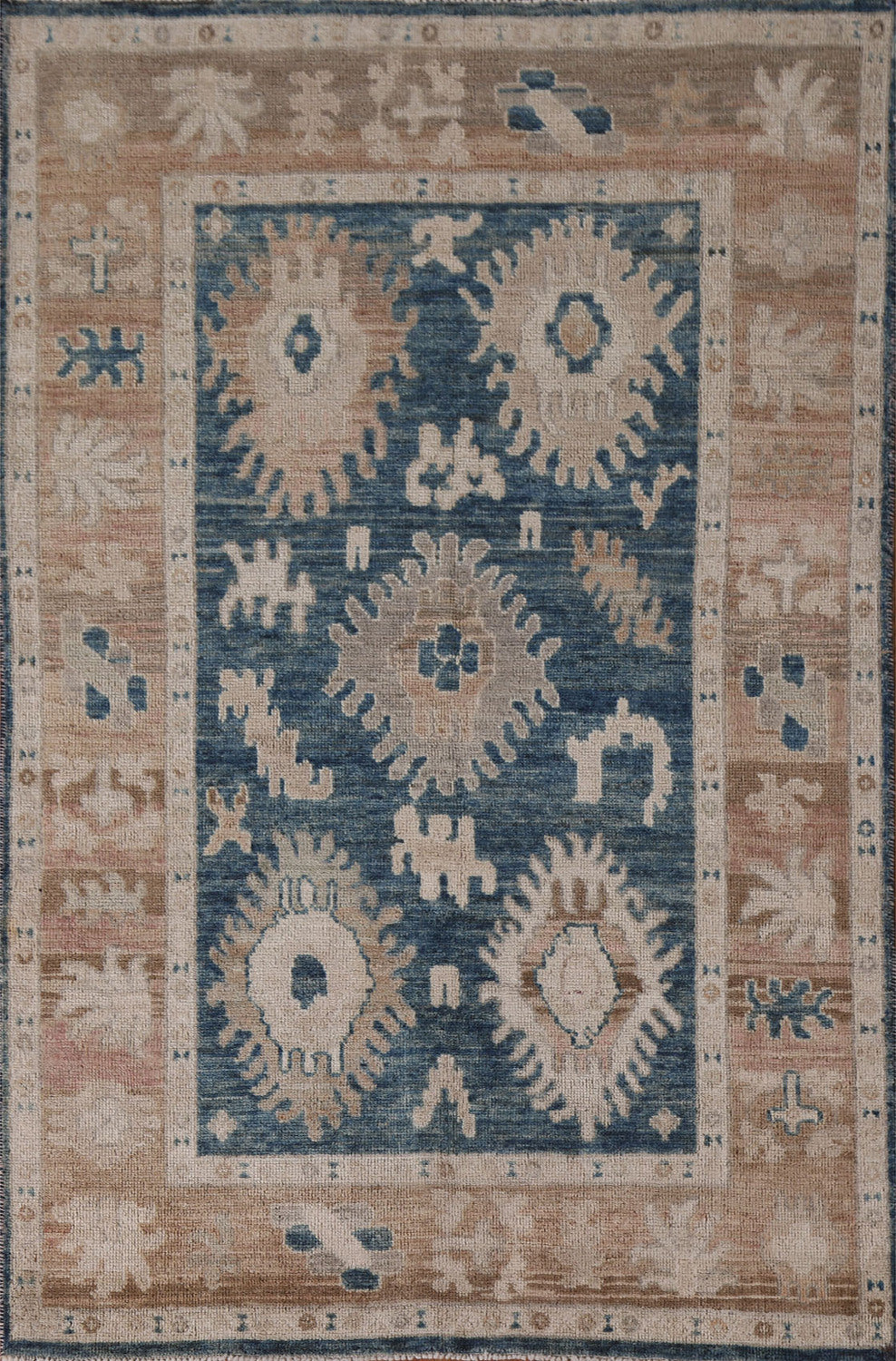 Vegetable Dye Oushak Turkish Area Rug 4x6