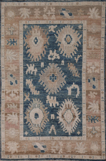 Vegetable Dye Oushak Turkish Area Rug 4x6