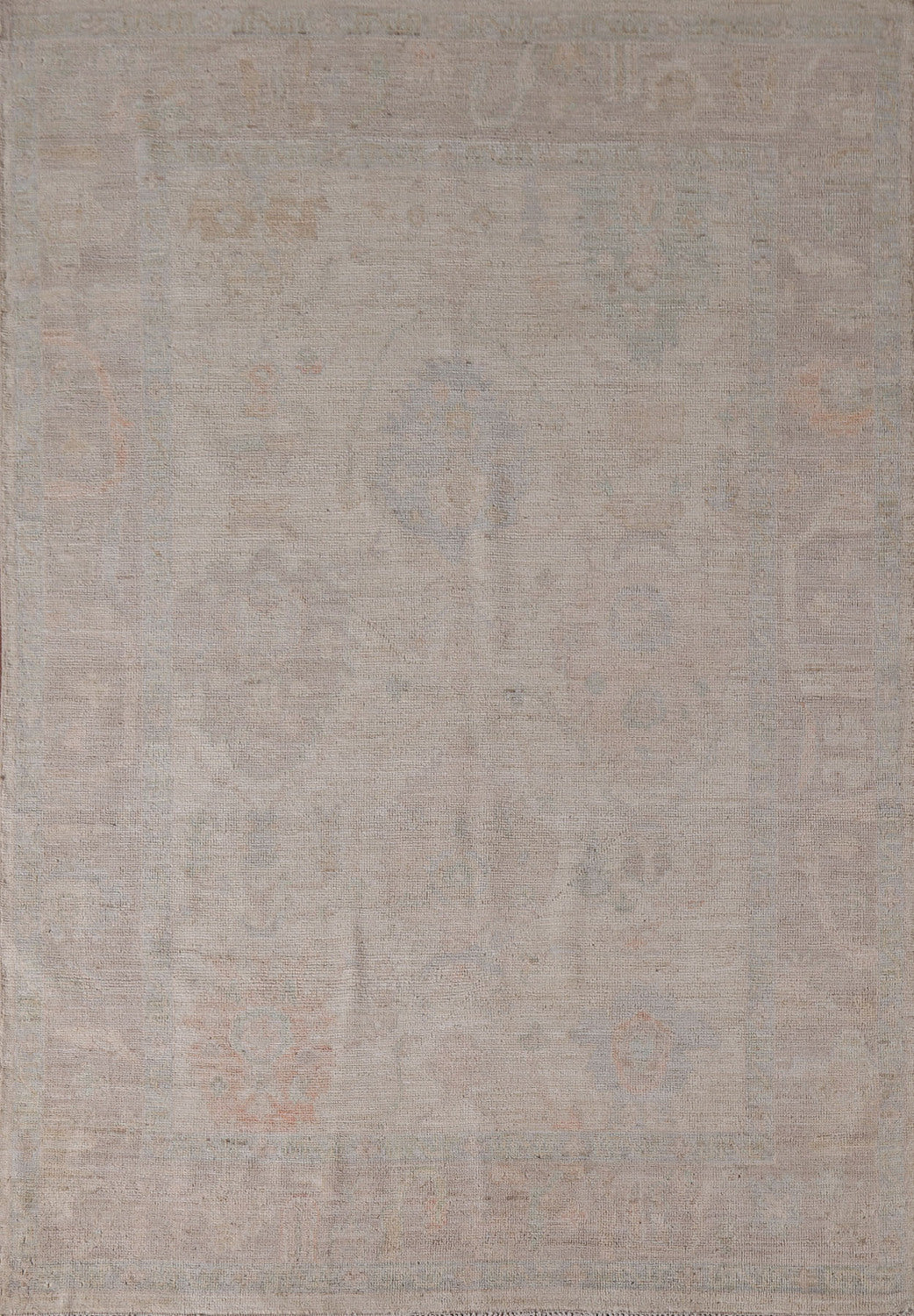 Earth Tone Wool Oushak Turkish Area Rug 5x7