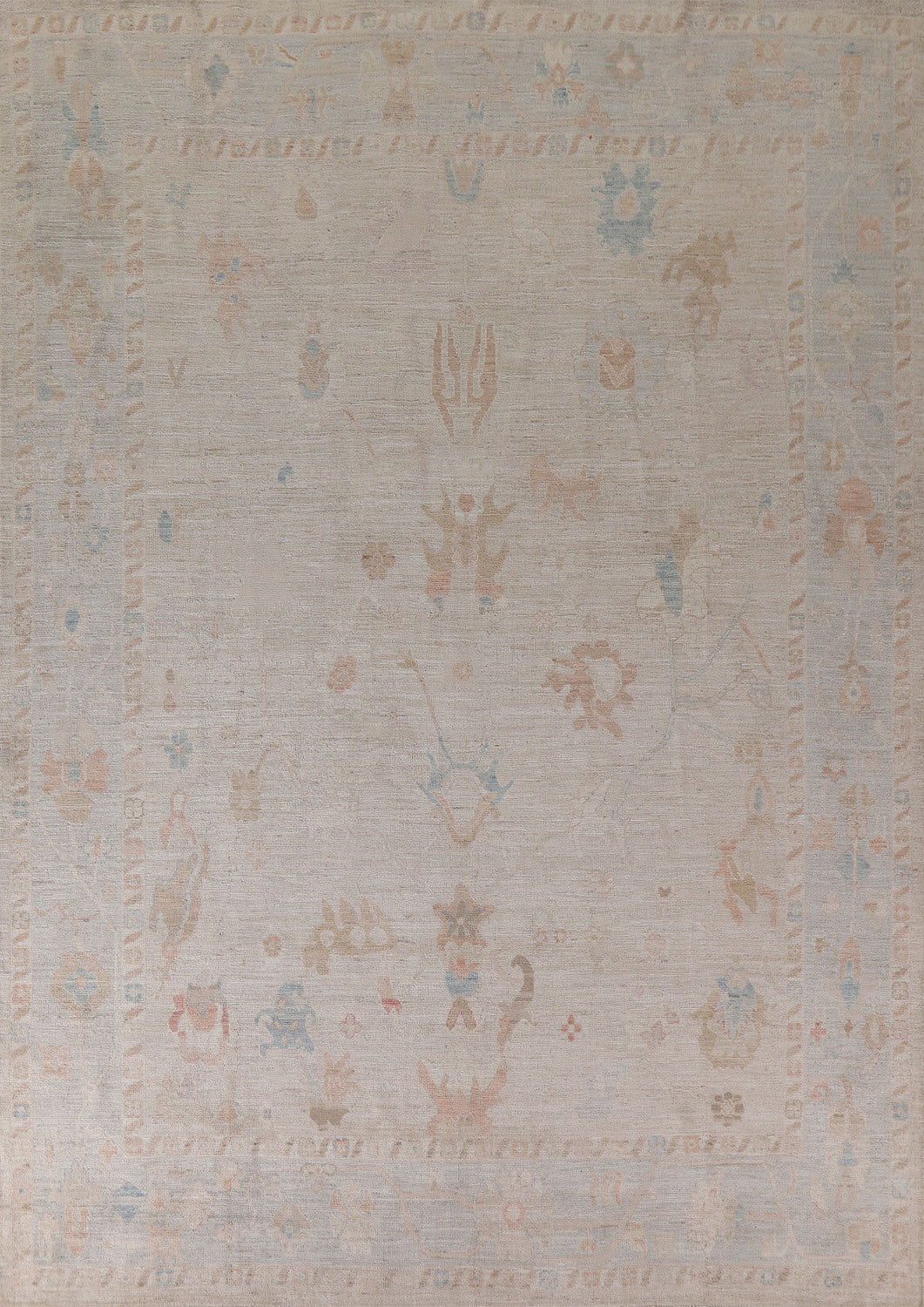 Vegetable Dye Oushak Turkish Area Rug 9x12