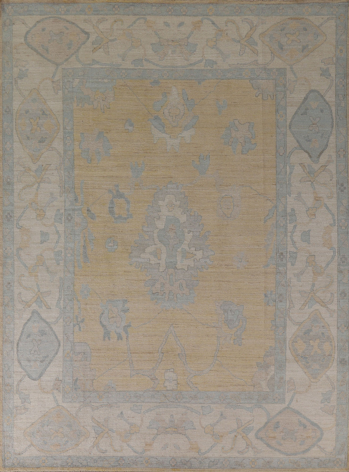 Muted Gold Oushak Vegetable Dye Area Rug 8x10