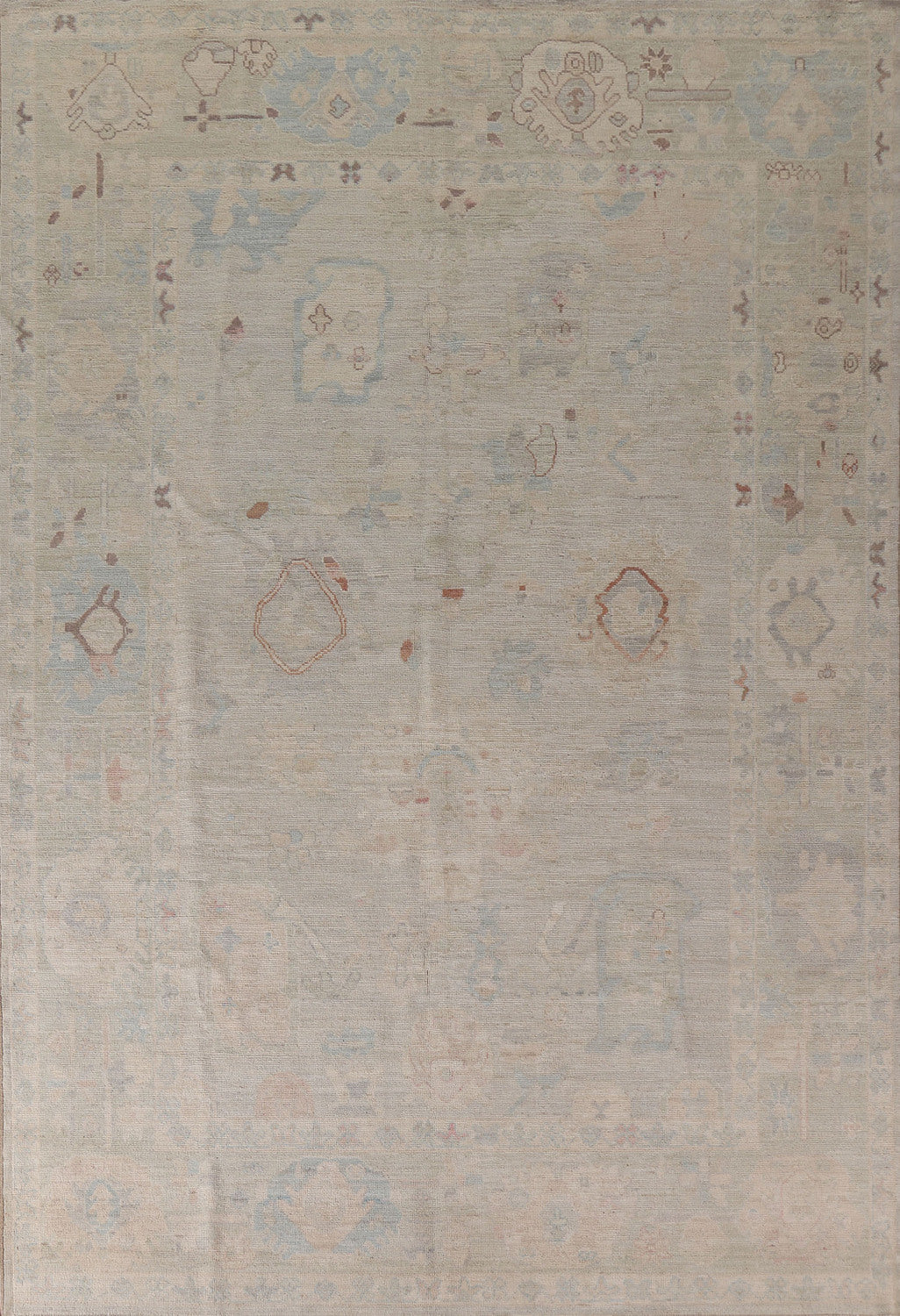 Vegetable Dye Oushak Turkish Area Rug 9x12