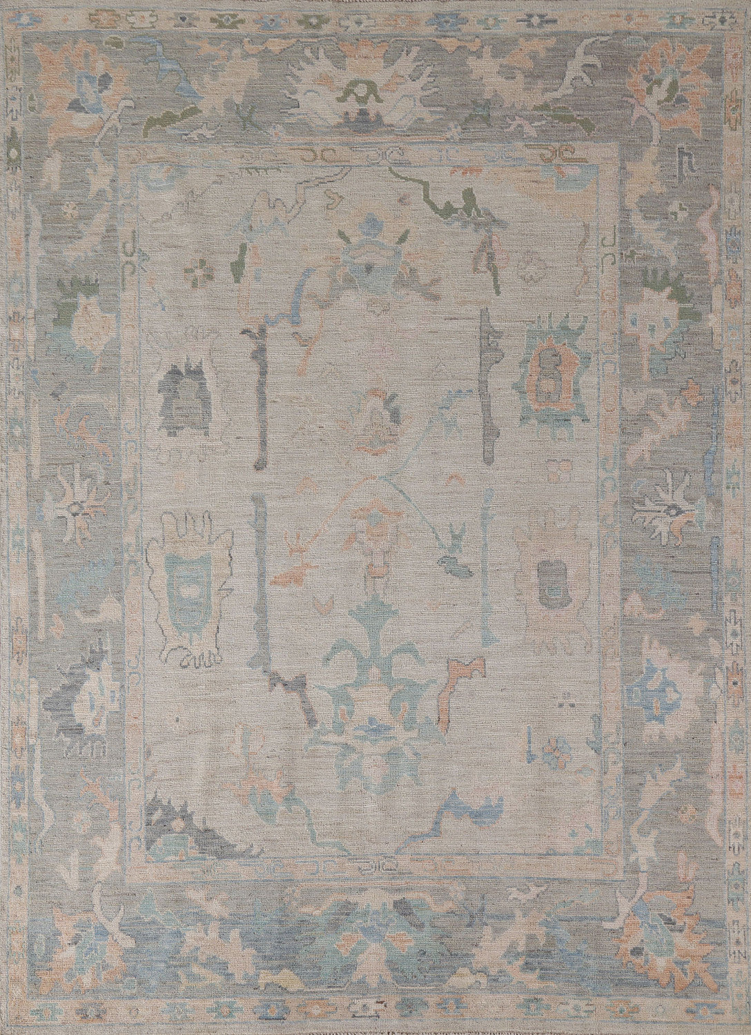 Vegetable Dye Oushak Turkish Area Rug 6x8