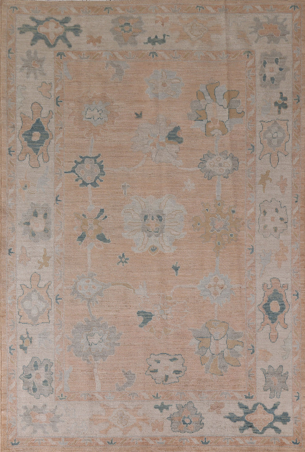 Vegetable Dye Oushak Turkish Area Rug 6x9