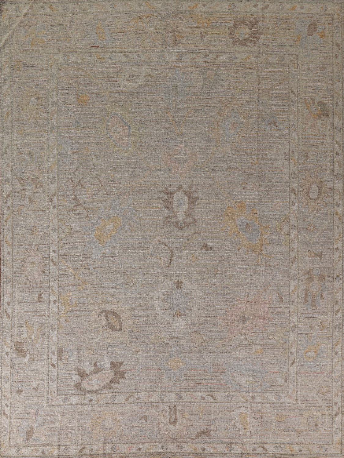 Earth Tone Oushak Vegetable Dye Area Rug 8x10