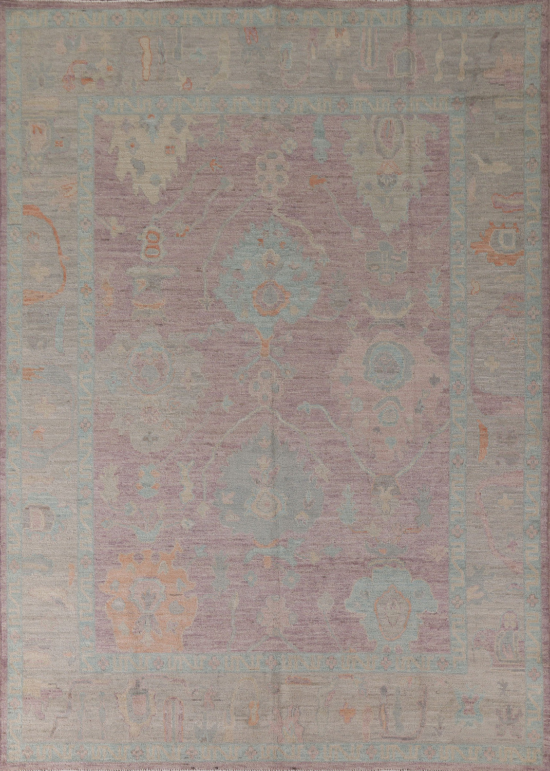 Vegetable Dye Oushak Turkish Purple Rug 8x10